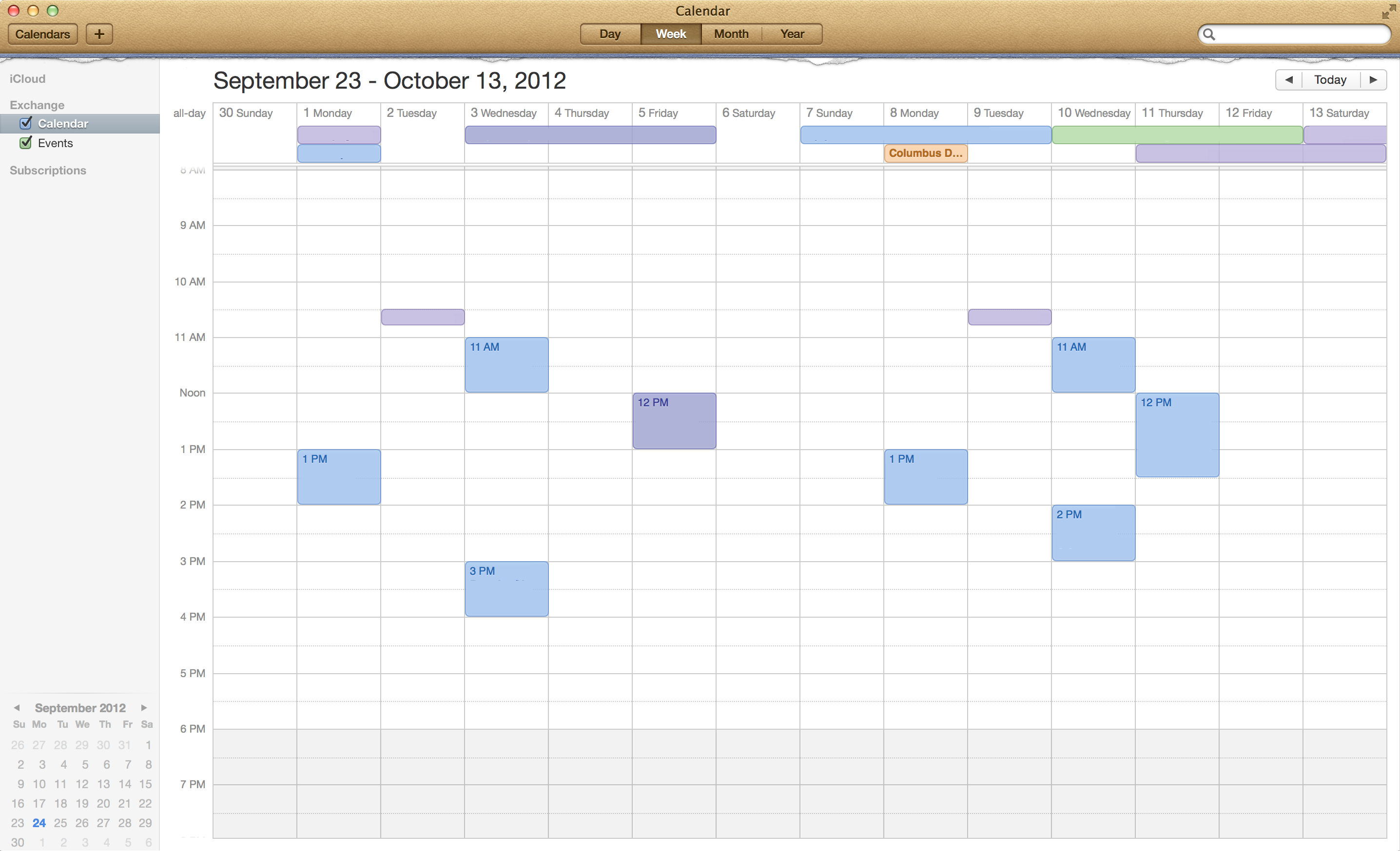Two Week View in iCal