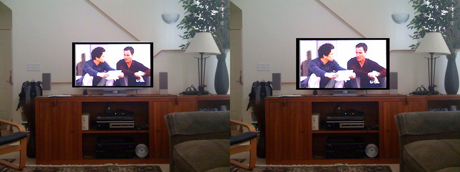 Side-by-side Comparison, 42-inch and 46-inch HDTVs. 
